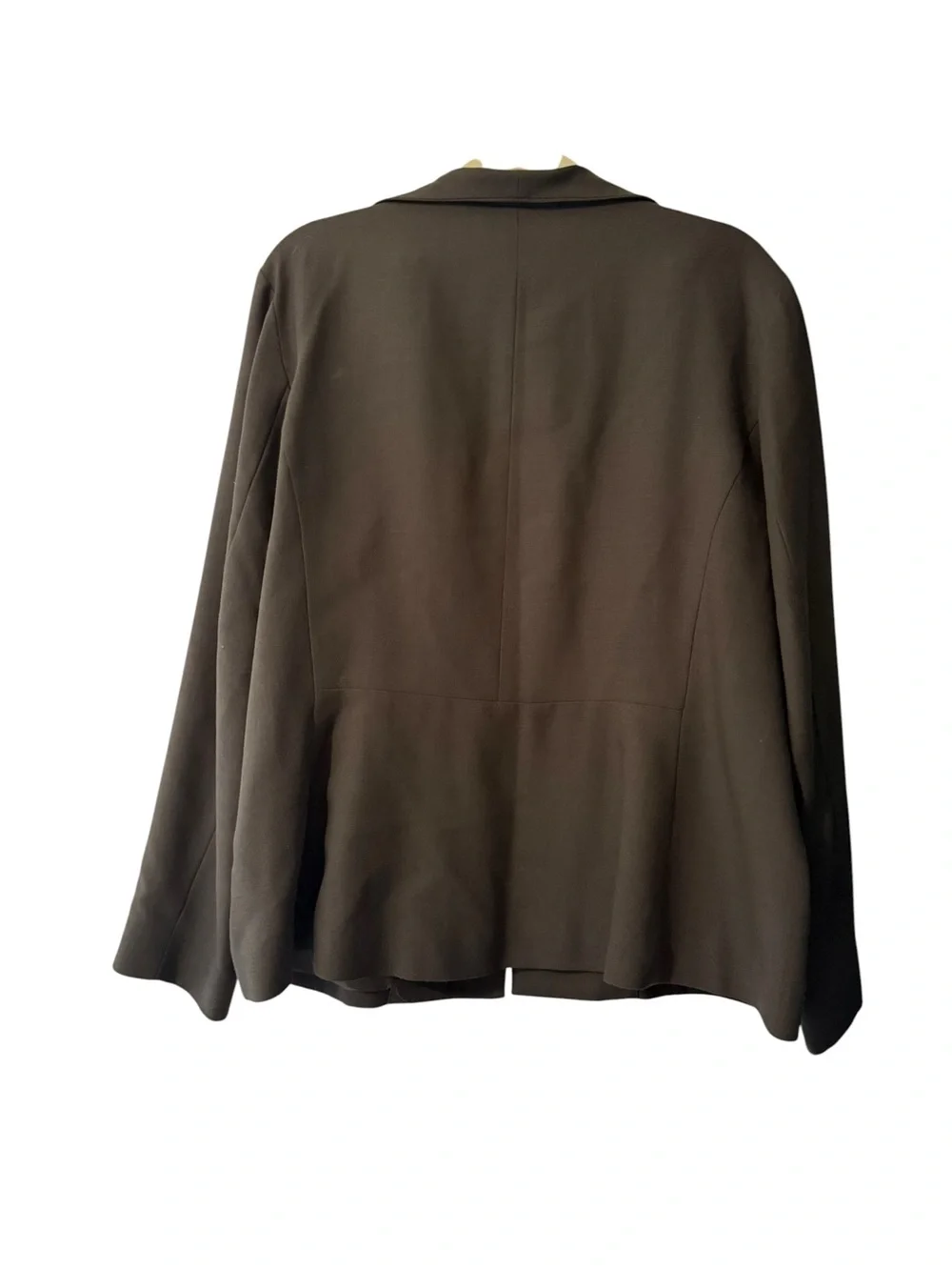 Eileen Fisher Olive Green 100% Wool Open Front Blazer & Trouser Suit Set Large